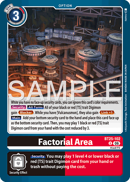 BT25-102, UC, Factorial Area