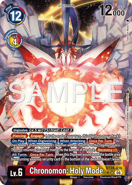 BT26-016, SR, Chronomon: Holy Mode (Alternate Art)