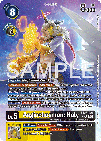 BT26-029, R, Aegiochusmon: Holy (Box Topper)