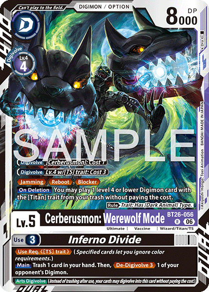 BT26-056, R, Cerberusmon: Werewolf Mode