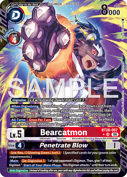 BT26-057, SR, Bearcatmon (Alternate Art)