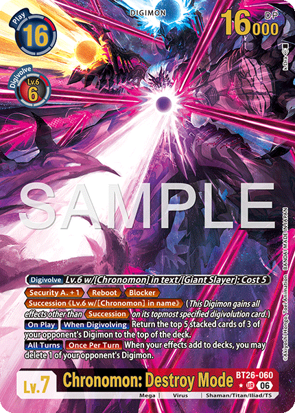 BT26-060, UR, Chronomon: Destroy Mode (Alternate Art)