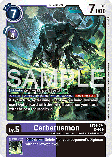 BT26-074, UC, Cerberusmon