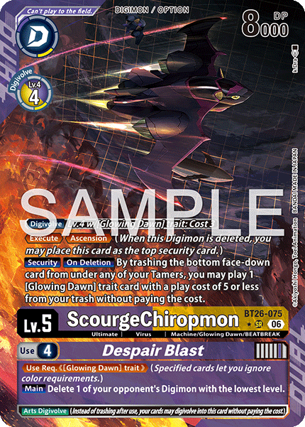 BT26-075, SR, ScourgeChiropmon (Alternate Art)