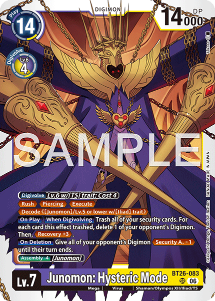 BT26-083, SR, Junomon: Hysteric Mode