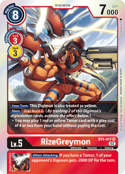 BT04-017 SR RizeGreymon (Resurgence Booster Reprint)