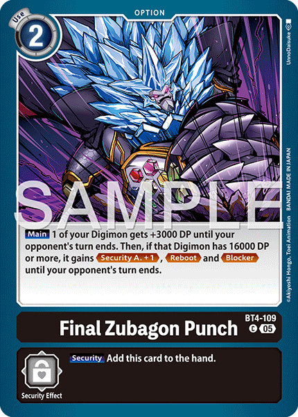 BT04-109, C, Final Zubagon Punch (AD1 Reprint)