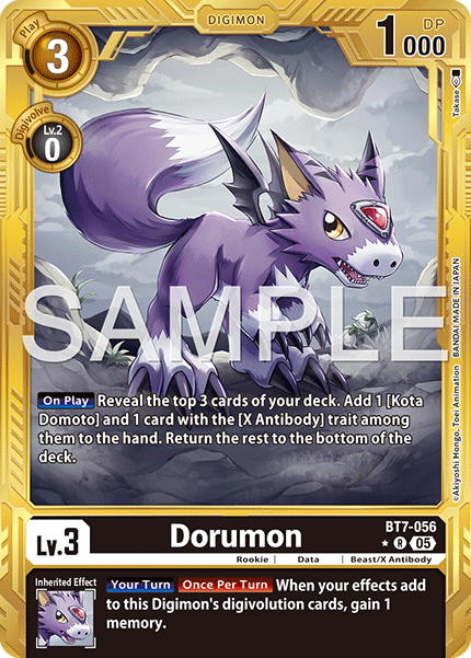 BT07-056 R, Dorumon (AD1 Gold Reprint)