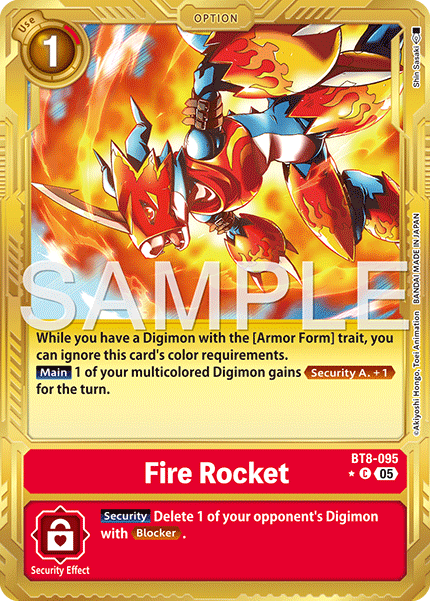 BT08-095, C, Fire Rocket (AD1 Gold Reprint)