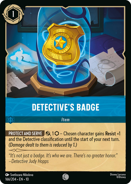 10WHI-166, C, Detective's Badge (Foil)