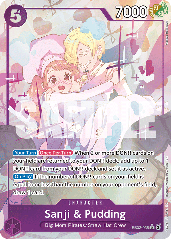 EB02-035, SR, Sanji & Pudding (Alternate Art)