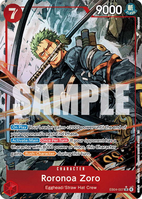 EB04-007, SR, Roronoa Zoro (Alternate Art)