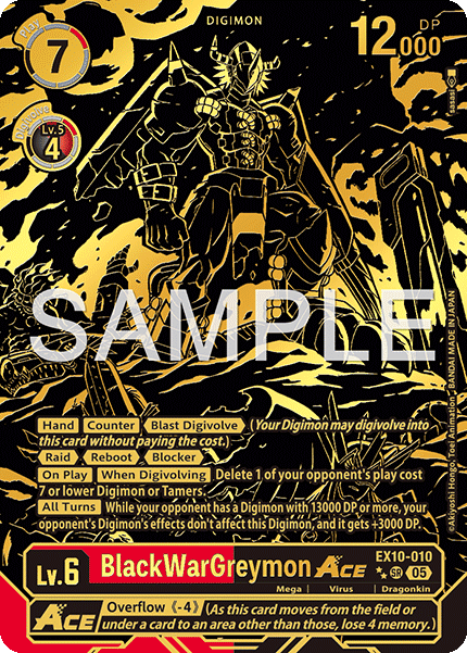 EX10-010, SR, BlackWarGreymon ACE (2 Star Alternate Art)