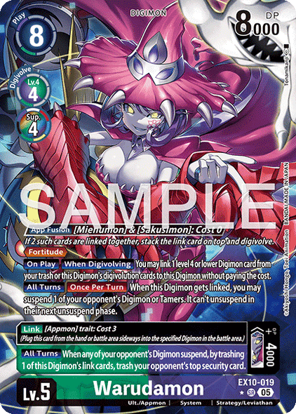 EX10-019, SR, Warudamon (Alternate Art)