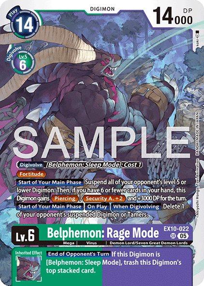 EX10-022, SR, Belphemon: Rage Mode