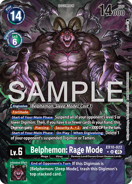 EX10-022, SR, Belphemon: Rage Mode (Alternate Art)
