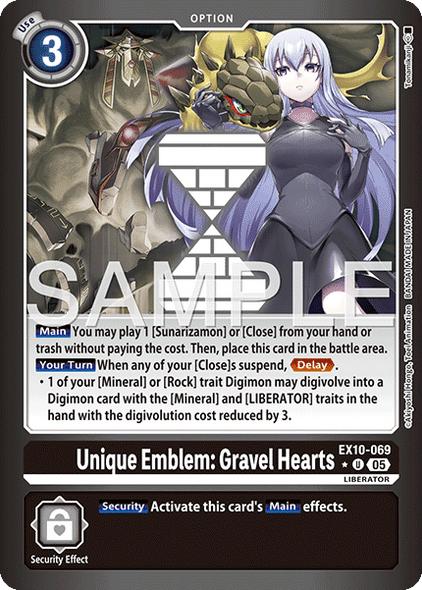 EX10-069, UC, Unique Emblem: Gravel Hearts (Foil)
