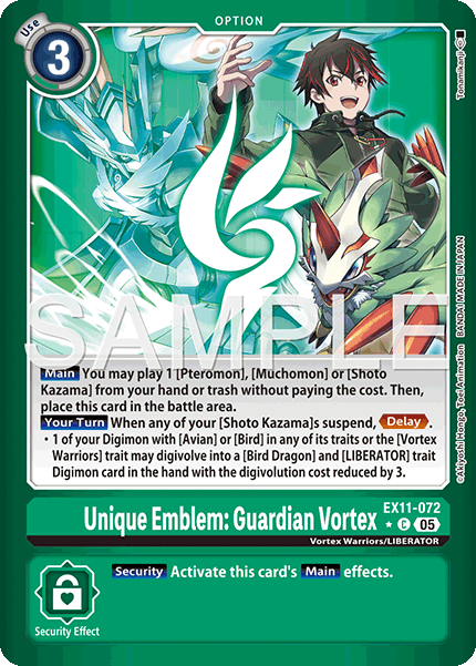 EX11-072, C, Unique Emblem: Guardian Vortex (Foil)
