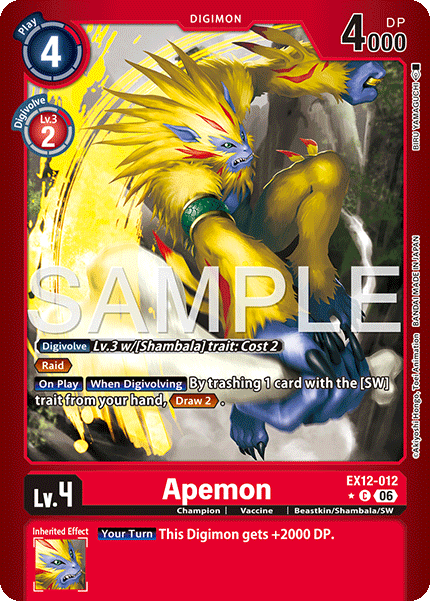 EX12-012, C, Apemon (Foil)