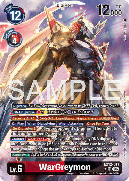 EX12-017, SR, WarGreymon (Alternate Art)