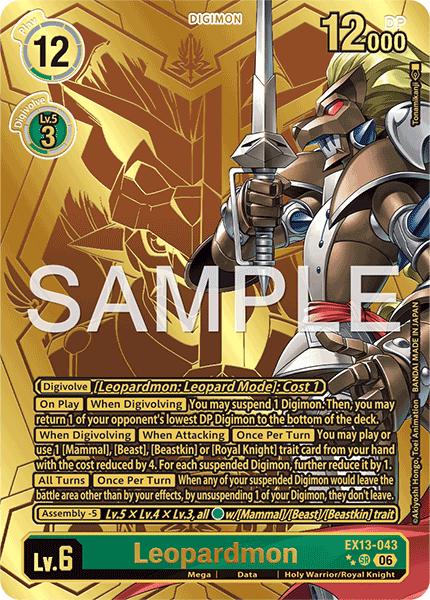 EX13-043, SR, Leopardmon (2 Star Alternate Art)