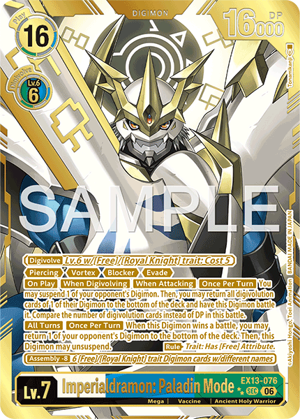 EX13-076, SEC, Imperialdramon: Paladin Mode (2 Star Alternate Art)