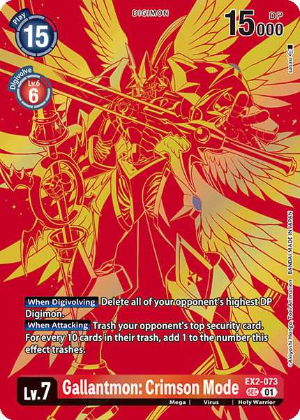 EX02-073 SEC, Gallantmon Crimson Mode (Reprint Alternate Art) – Kai of Cards
