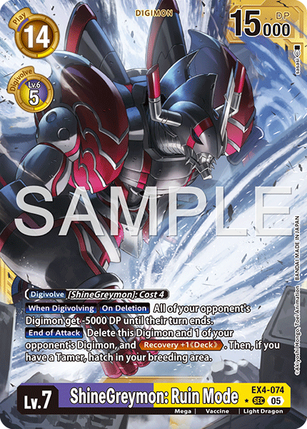 EX04-074 SEC, ShineGreymon: Ruin Mode (AD1 Gold Reprint)