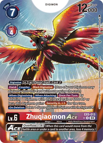 EX5-013, R, Zhuqiaomon Ace (Alternate Art)