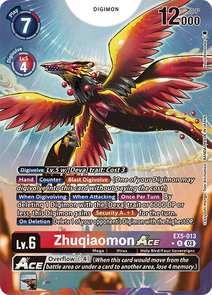 EX05-013, R, Zhuqiaomon Ace (Alternate Art)