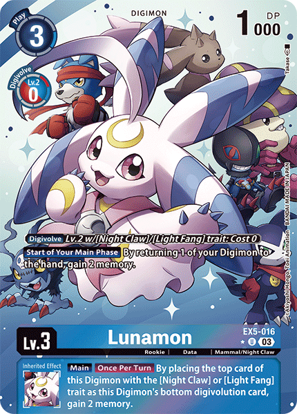 EX5-016, U, Lunamon (Alternate Art)