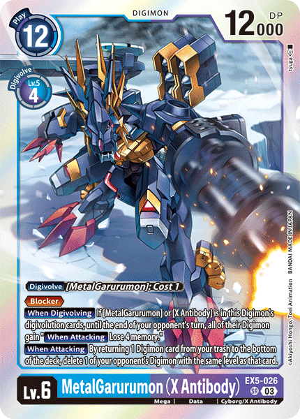 EX5-026, SR, MetalGarurumon (X Antibody)