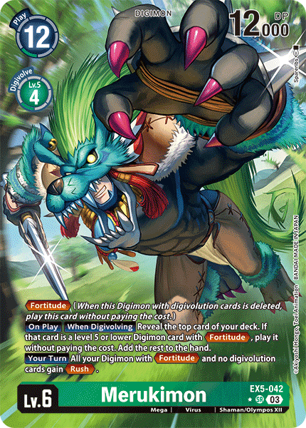 EX05-042, SR, Merukimon (Alternate Art)