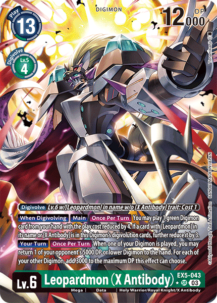 EX5-043, SR, Leopardmon (X Antibody) (Alternate Art)