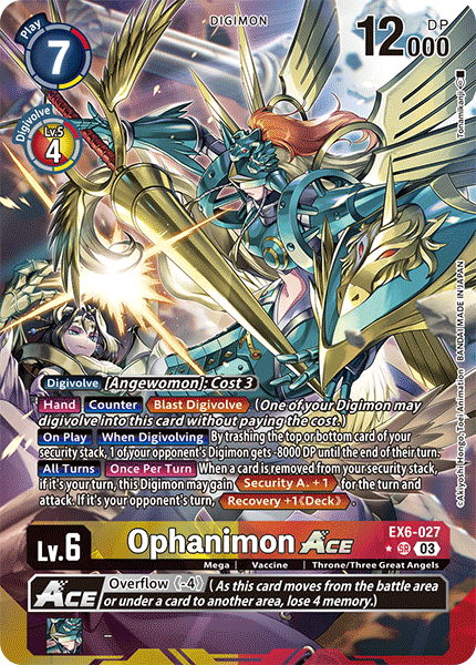 EX6-027, SR, Ophanimon ACE (Alternate Art)