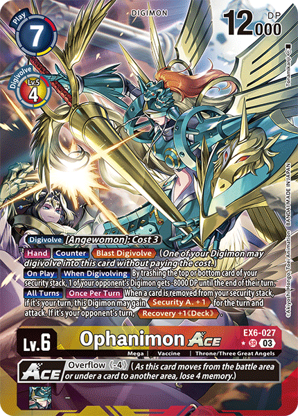 EX06-027, SR, Ophanimon ACE (Alternate Art)