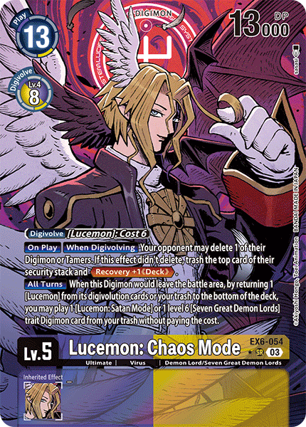 EX6-054, SR, Lucemon: Chaos Mode (Alternate Art)