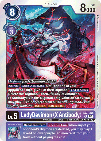 EX7-058, R, LadyDevimon (X Antibody)