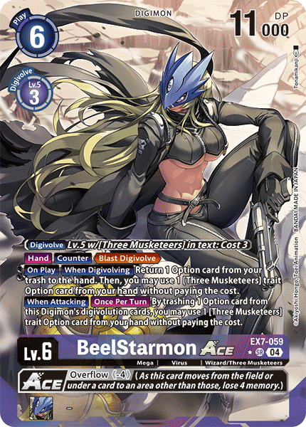 EX7-059, SR, BeelStarmon ACE (Alternate Art)