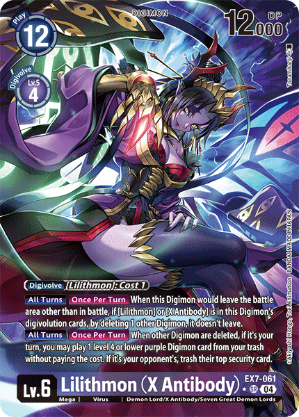 EX07-061, SR, Lilithmon (X Antibody) (Alternate Art)