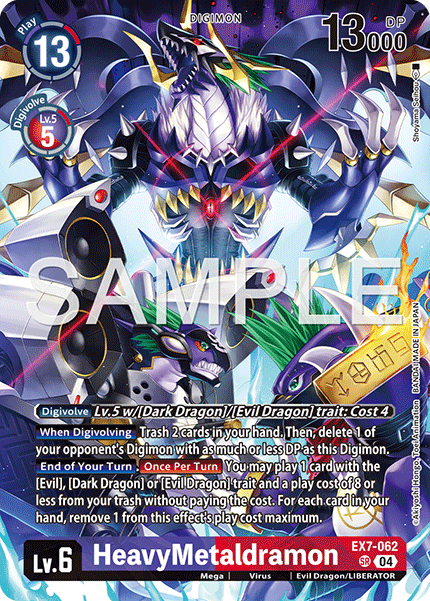 EX07-062, SR, HeavyMetaldramon (PB22 Alternate Art)