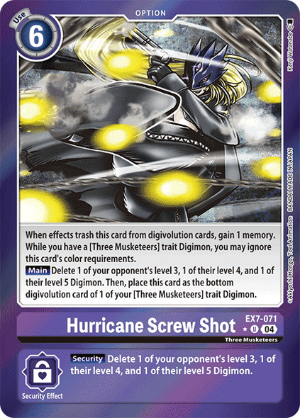EX07-071, UC, Hurricane Screw Shot (Foil)
