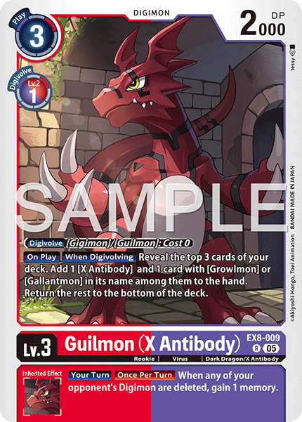 EX08-009, R, Guilmon (X Antibody) (AD1 Reprint)