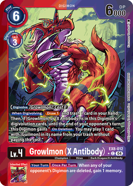 EX08-012, C, Growlmon (X Antibody) (Foil)