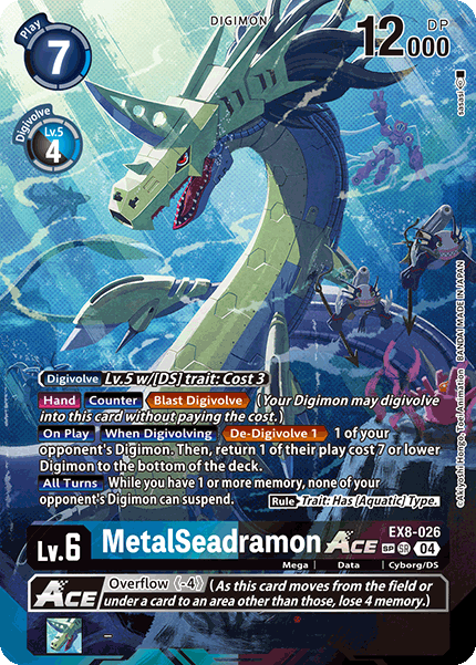 EX08-026, SR, MetalSeadramon ACE (Special Rare)