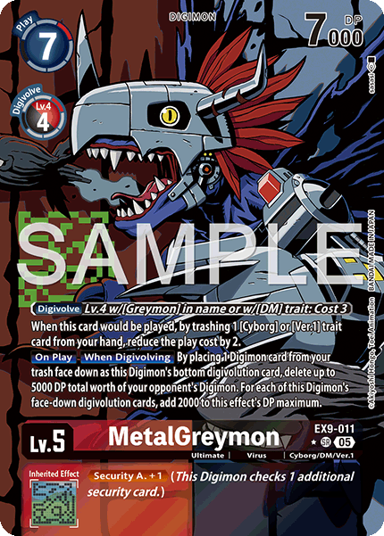 EX09-011, SR, MetalGreymon (Alternate Art)