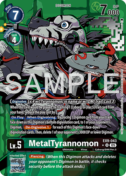 EX09-043, SR, MetalTyrannomon (Alternate Art)