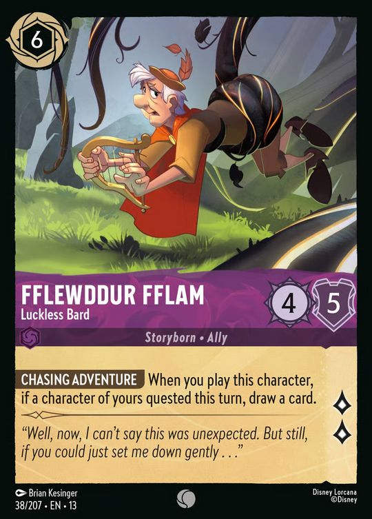 13ATK-038, C, Fflewddur Fflam - Luckless Bard