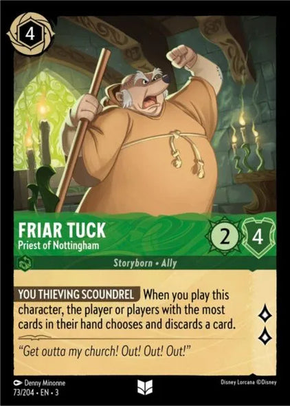 3INK-073, UC, Friar Tuck - Priest of Nottingham