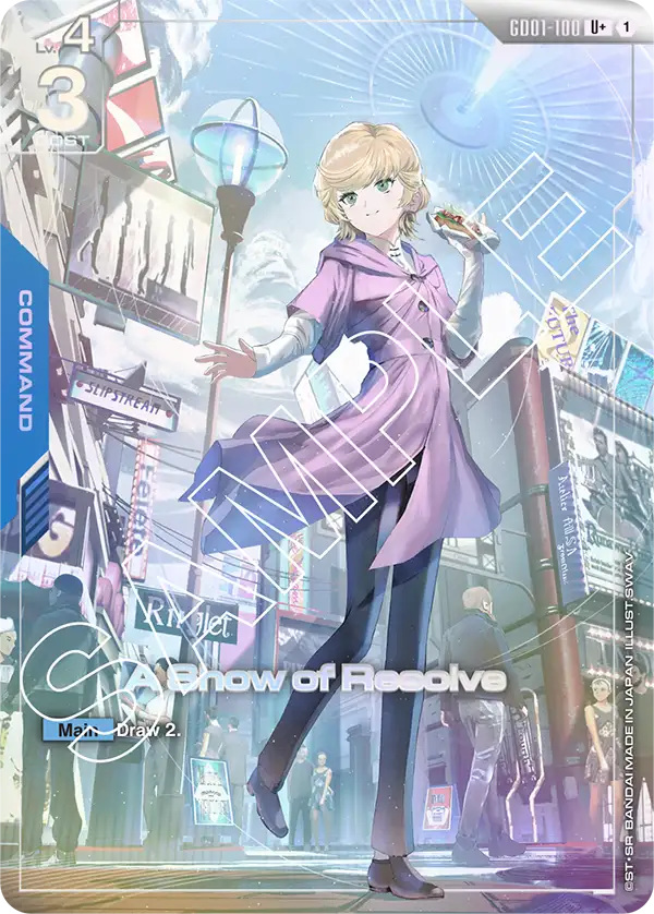 GD01-100, UC, A Show of Resolve (Alternate Art)